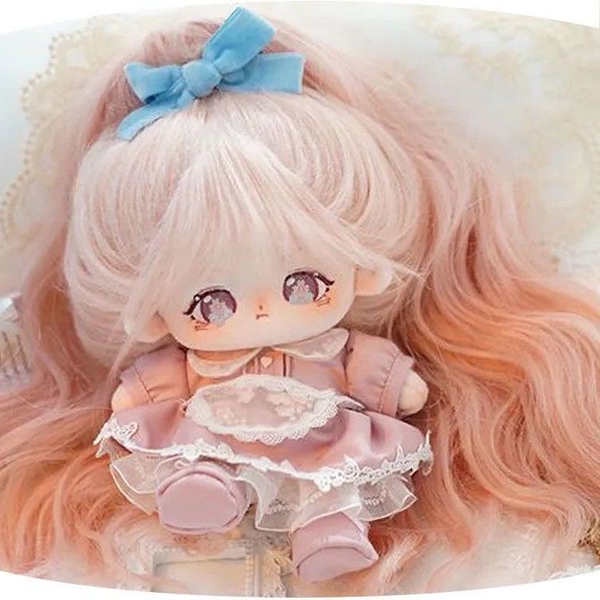 Bộ Tóc Giả Xoăn 20cm Bằng Cotton Xinh Xắn Cho Búp Bê