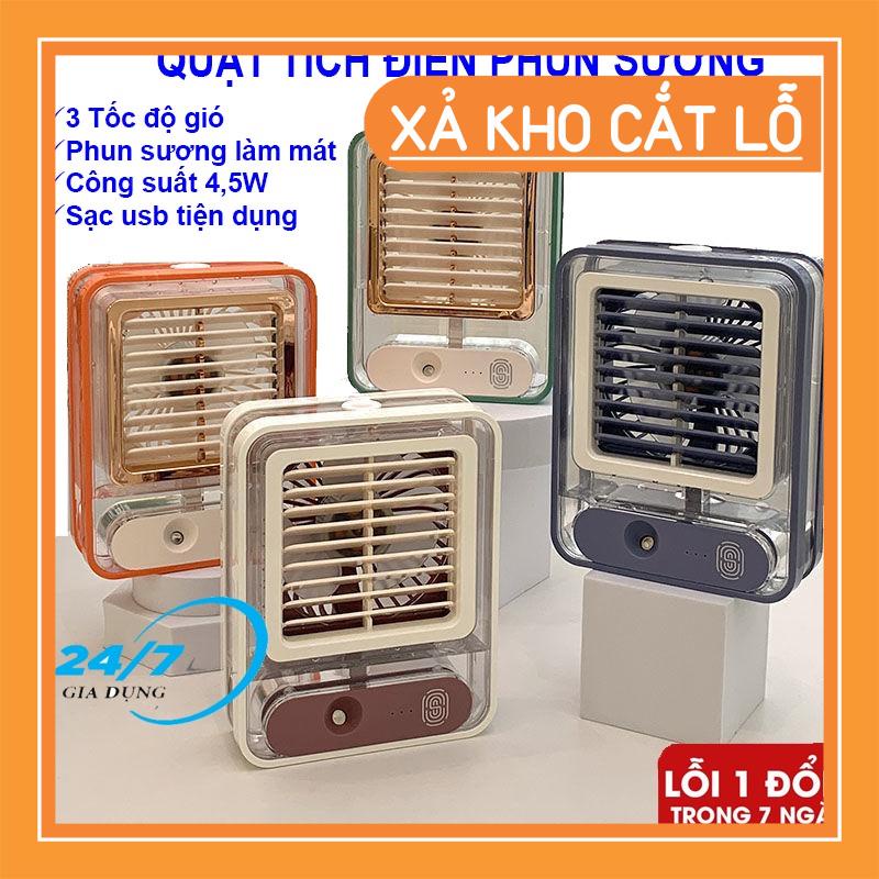 Quạt điều hoà hơi nước mini để bàn, Quạt phun sương mini, sạc tích điện
