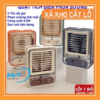 Quạt điều hoà hơi nước mini để bàn, Quạt phun sương mini, sạc tích điện