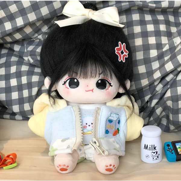 Búp Bê Nhồi Bông Cotton 20cm Mặc Quần Áo Dễ Thương Cho Bạn Gái