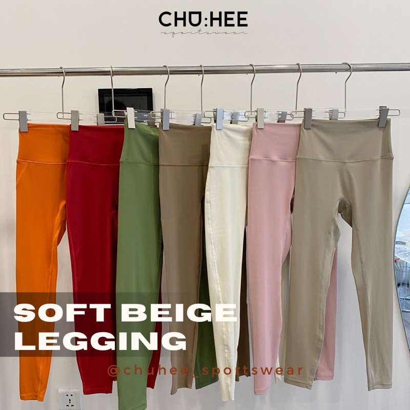 QUẦN BEIGE LEGGING CAO CẤP đồ tập nữ gym/yoga co giãn cực tốt , mềm mịn, nhẹ nhàng Chuhee
