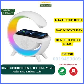 Loa bluetooth kiêm đèn led thông minh, sạc không dây cho điện thoại sử dụng loa nghe nhạc đèn bàn sạc điện thoại HN SHOP