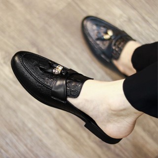 Giày Sục Nam Chất Liệu Da Microfiber Cao Cấp Đế Cao Su Chắc Chắn Mã L207 Màu Đen