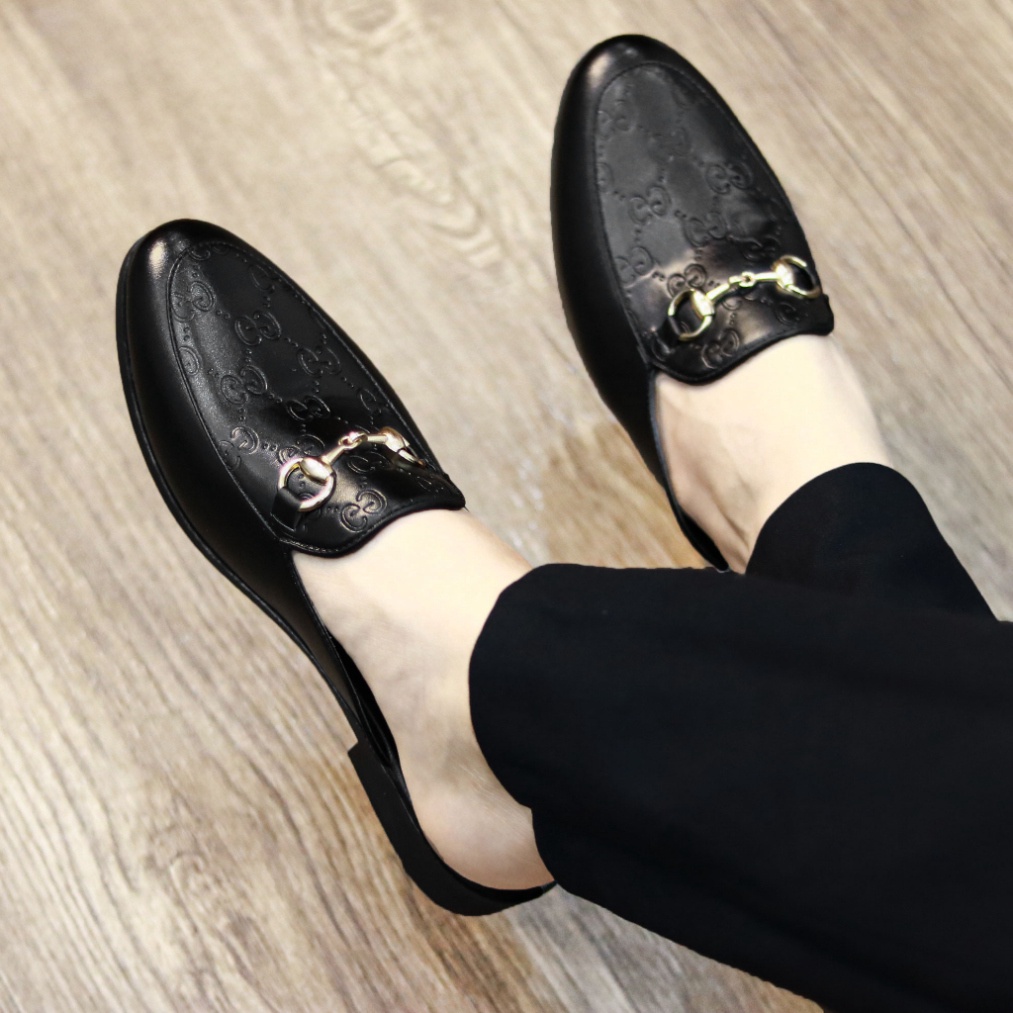 Sục da nam. giày lười da nam hở gót phong cách hàng quốc mã L210