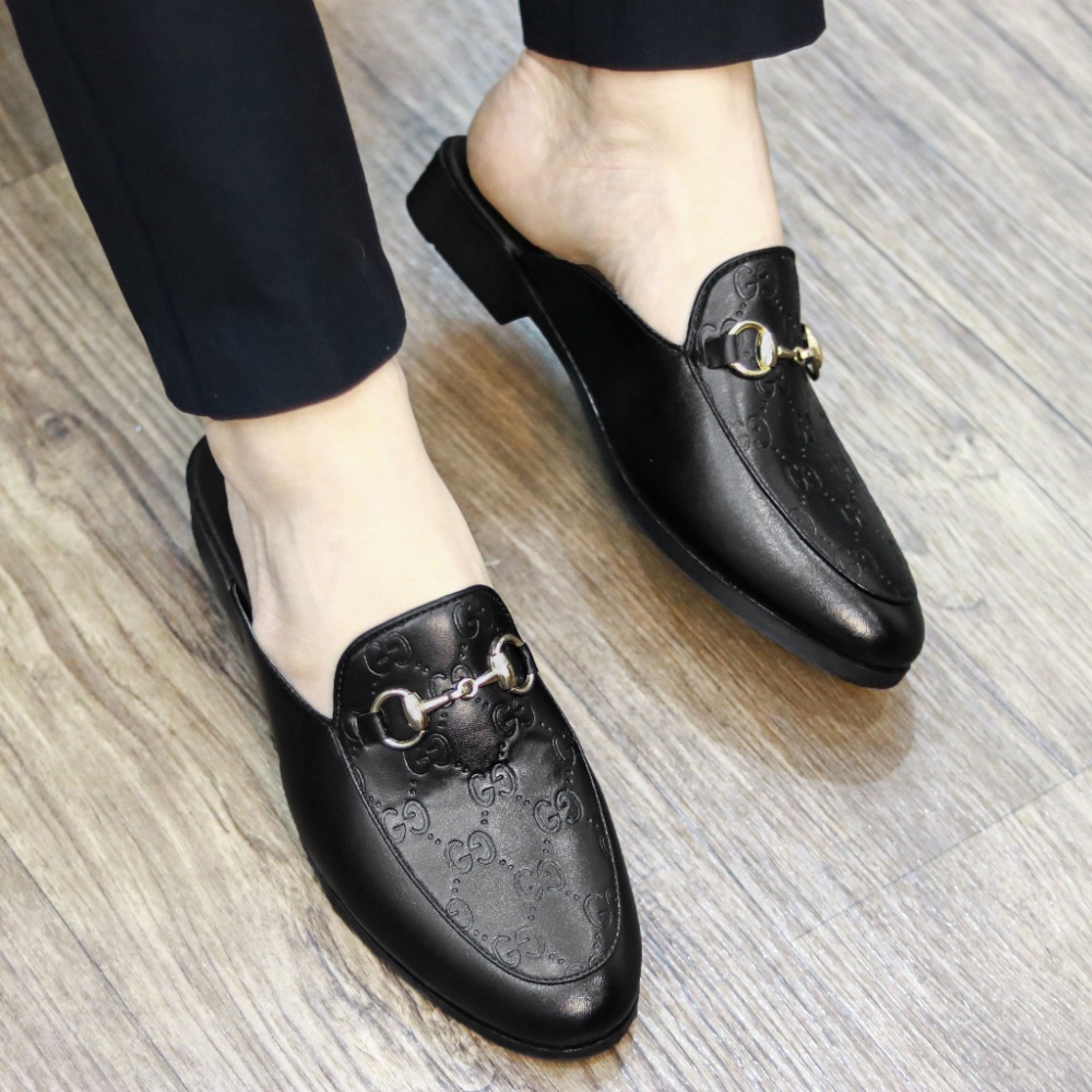 Sục da nam. giày lười da nam hở gót phong cách hàng quốc mã L210