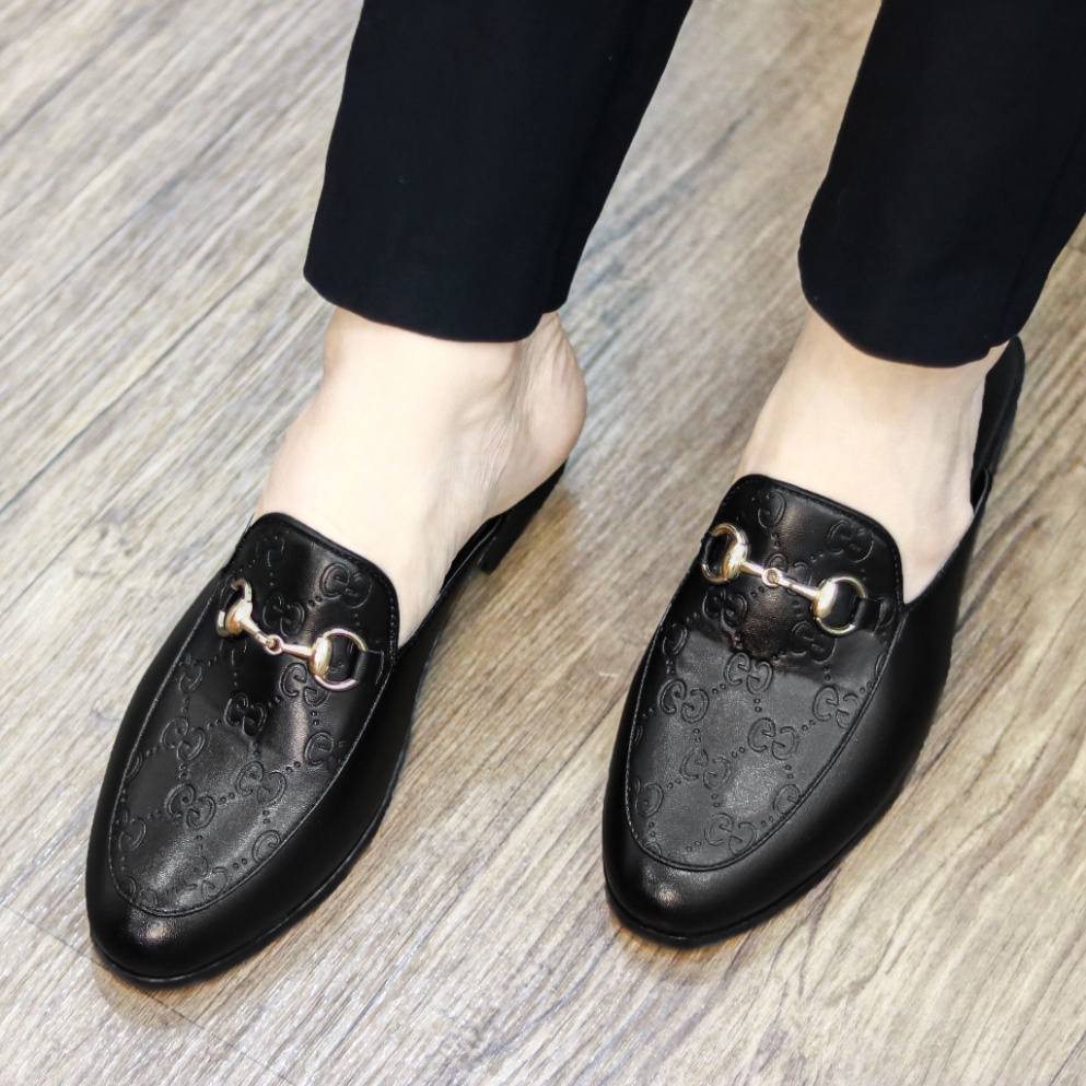Sục da nam. giày lười da nam hở gót phong cách hàng quốc mã L210