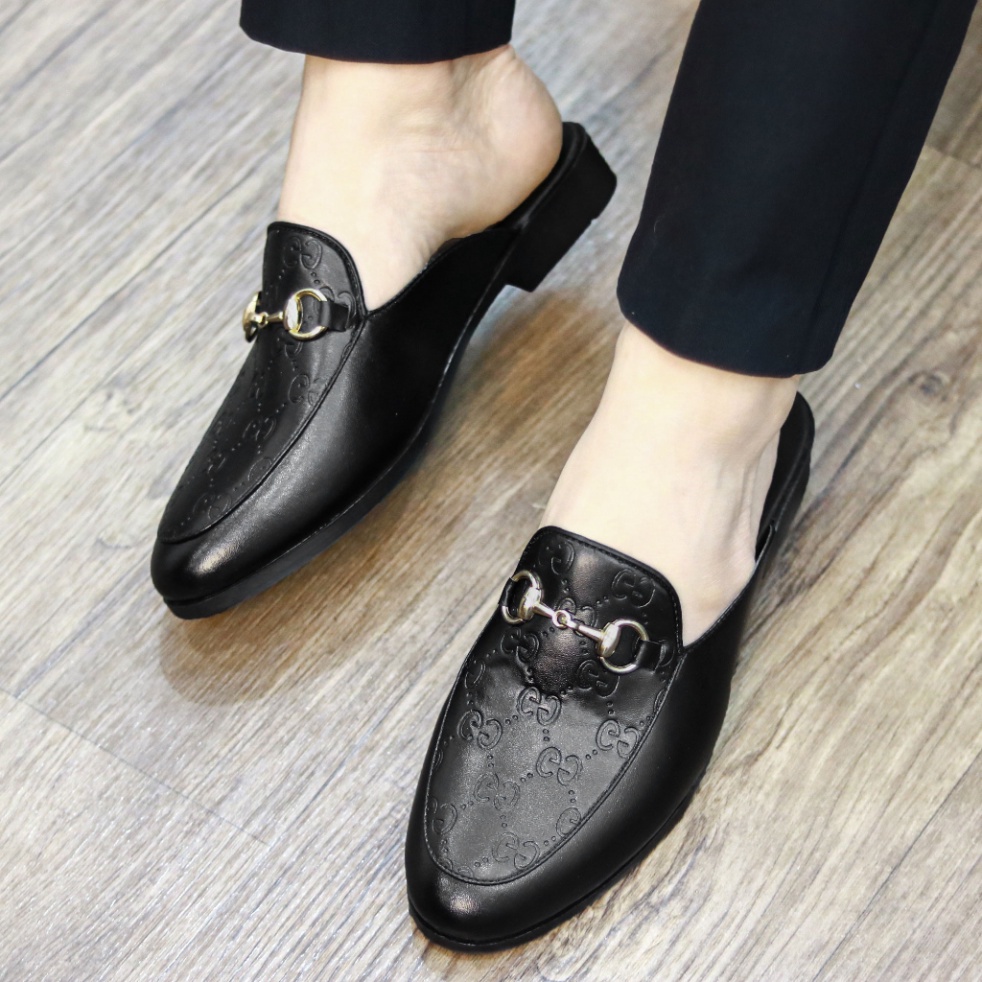 Sục da nam. giày lười da nam hở gót phong cách hàng quốc mã L210