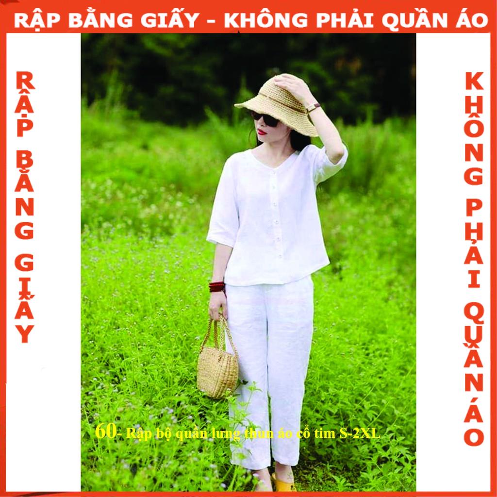 Rập giấy may bộ cổ tim mã 60 - BẢN VẼ