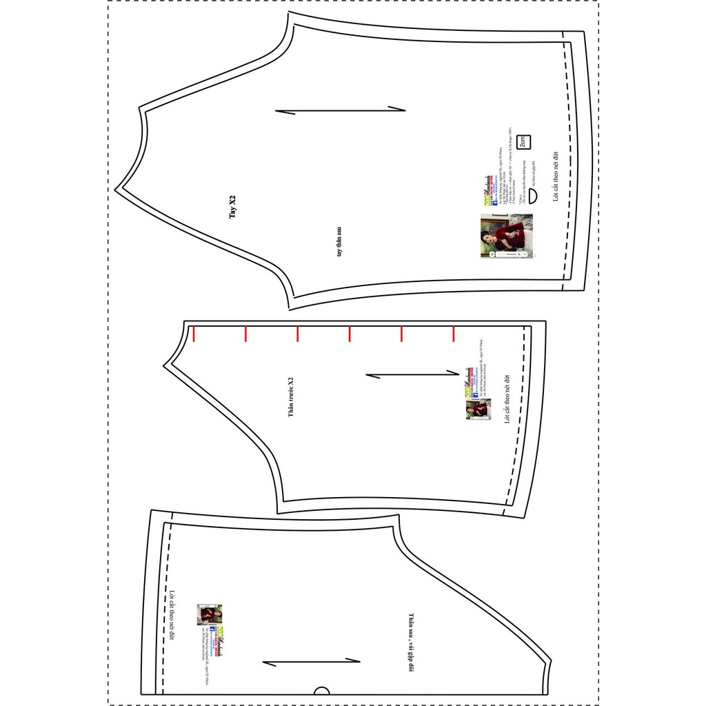 Rập giấy may áo chần bông mã 02 - bản vẽ