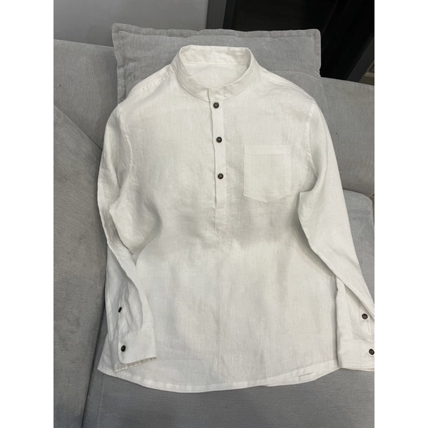 Áo sơ mi bé trai tay dài linen