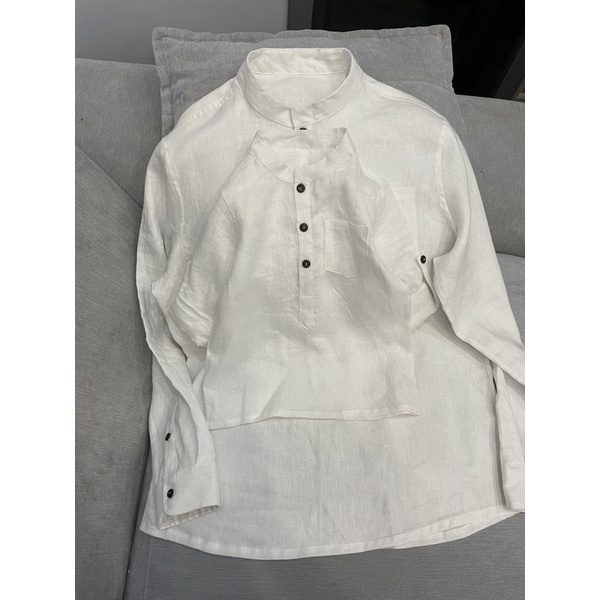 Áo sơ mi bé trai tay dài linen