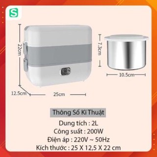 Hộp Cơm Cắm Điện Văn Phòng COOKING LUNCHBOX 2 Tầng 4 Bát Inox Có Chức Năng