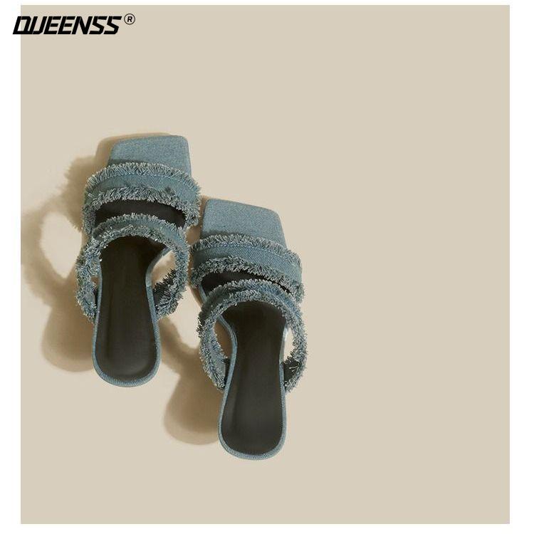 Sandal Cao Gót Mũi Vuông Thiết Kế Mới 2023 Cao Cấp Thời Trang