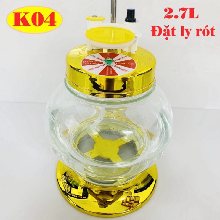 Máy rót KAIDO k04 đặt ly tự rót 2,7 lít, bình thuỷ tinh