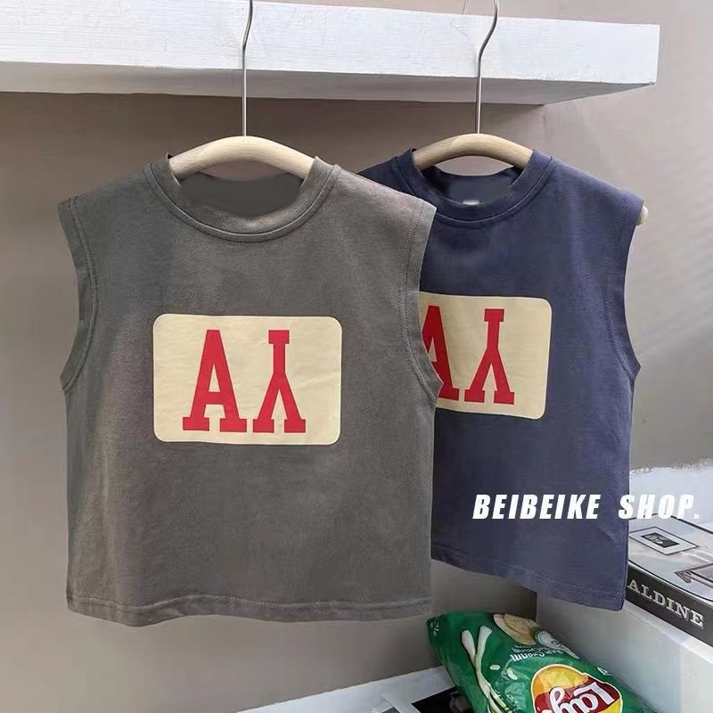 Áo Thun Không Tay 100% Cotton Thời Trang Mùa Hè Hàn Quốc Mới 2022 Dành Cho Bé Trai