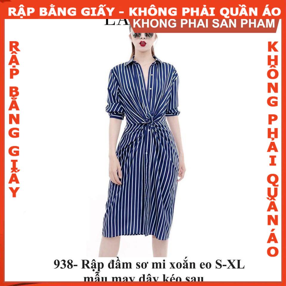 Rập đầm sơ mi xoắn eo - Rập giấy mã 938 (Bản vẽ) (BẢN VẼ)