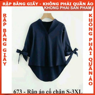 Rập giấy A0 áo cổ chân mã 673 (BẢN VẼ)