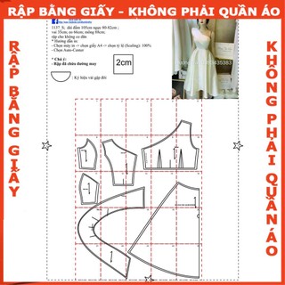 Rập đầm trễ vai cúp ngực mã 1137- giấy A0 (BẢN VẼ)