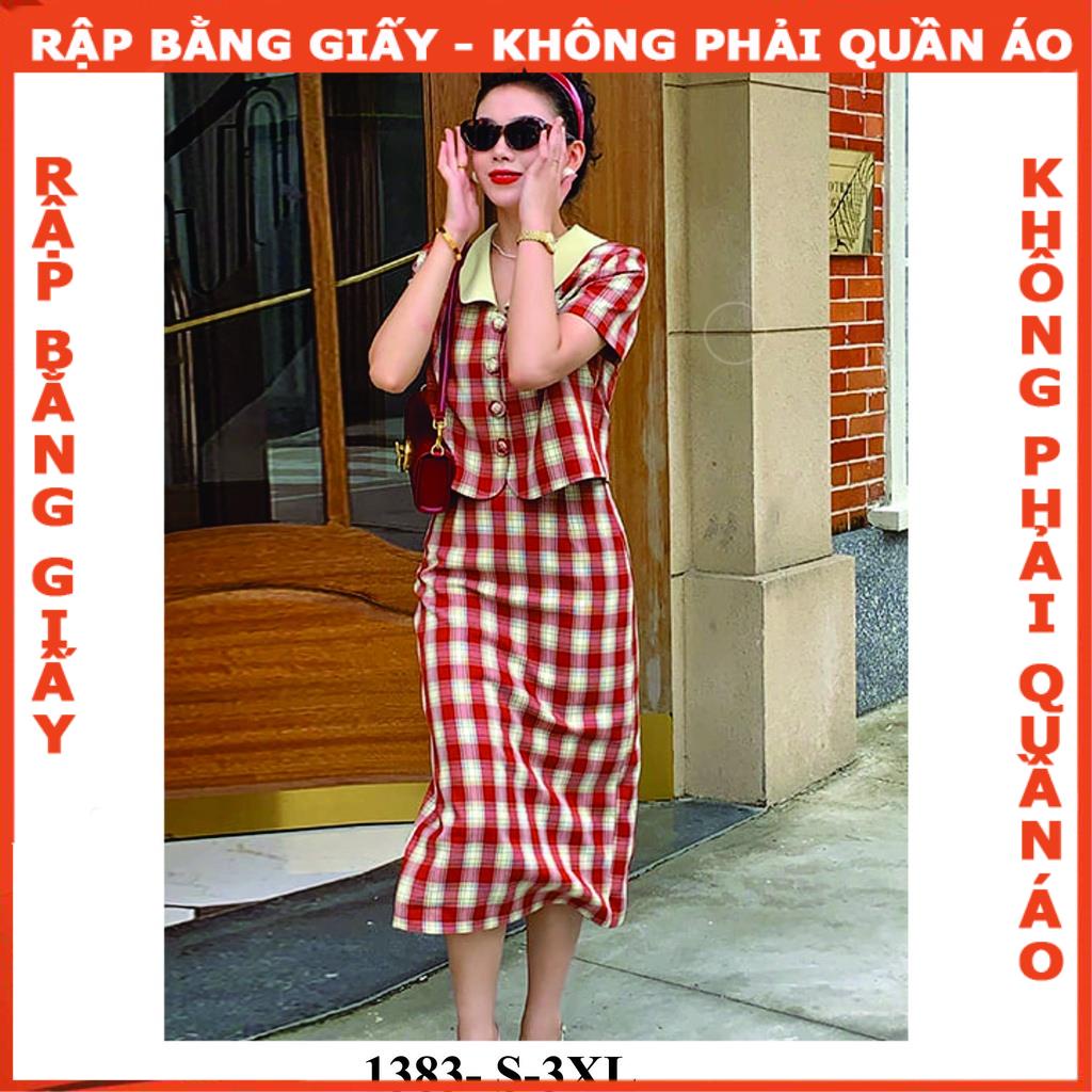 Rập giấy set váy suông áo cổ sen mã 1383 (BẢN VẼ)