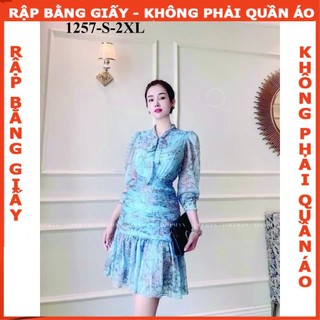 Rập giấy đầm thắt nơ mã 1257