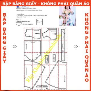 Rập giấy đầm tay phồng thắt nơ mã 1202 (BẢN VẼ)