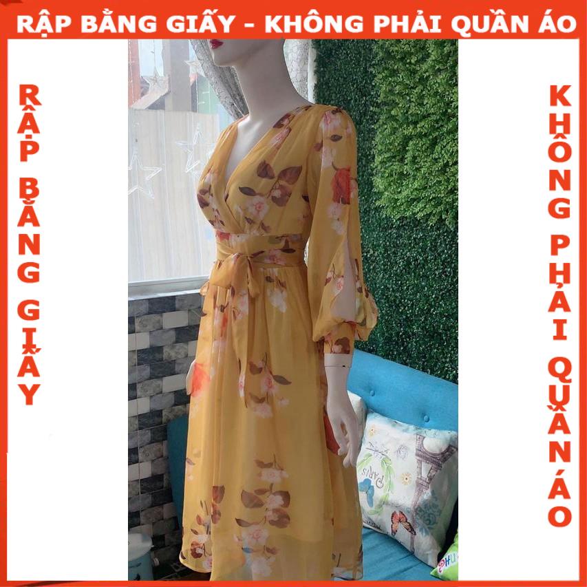 Rập giấy A0 đầm cổ tim tay phồng mã 1072