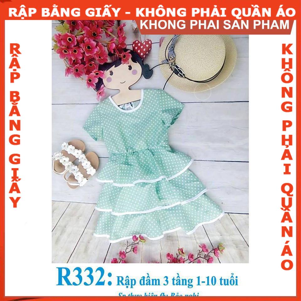 Rập giấy A0 đầm bé gái mã R332
