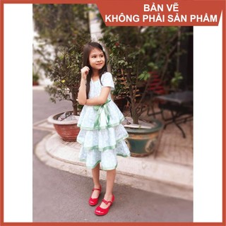 Rập giấy A0 đầm bé gái mã R332