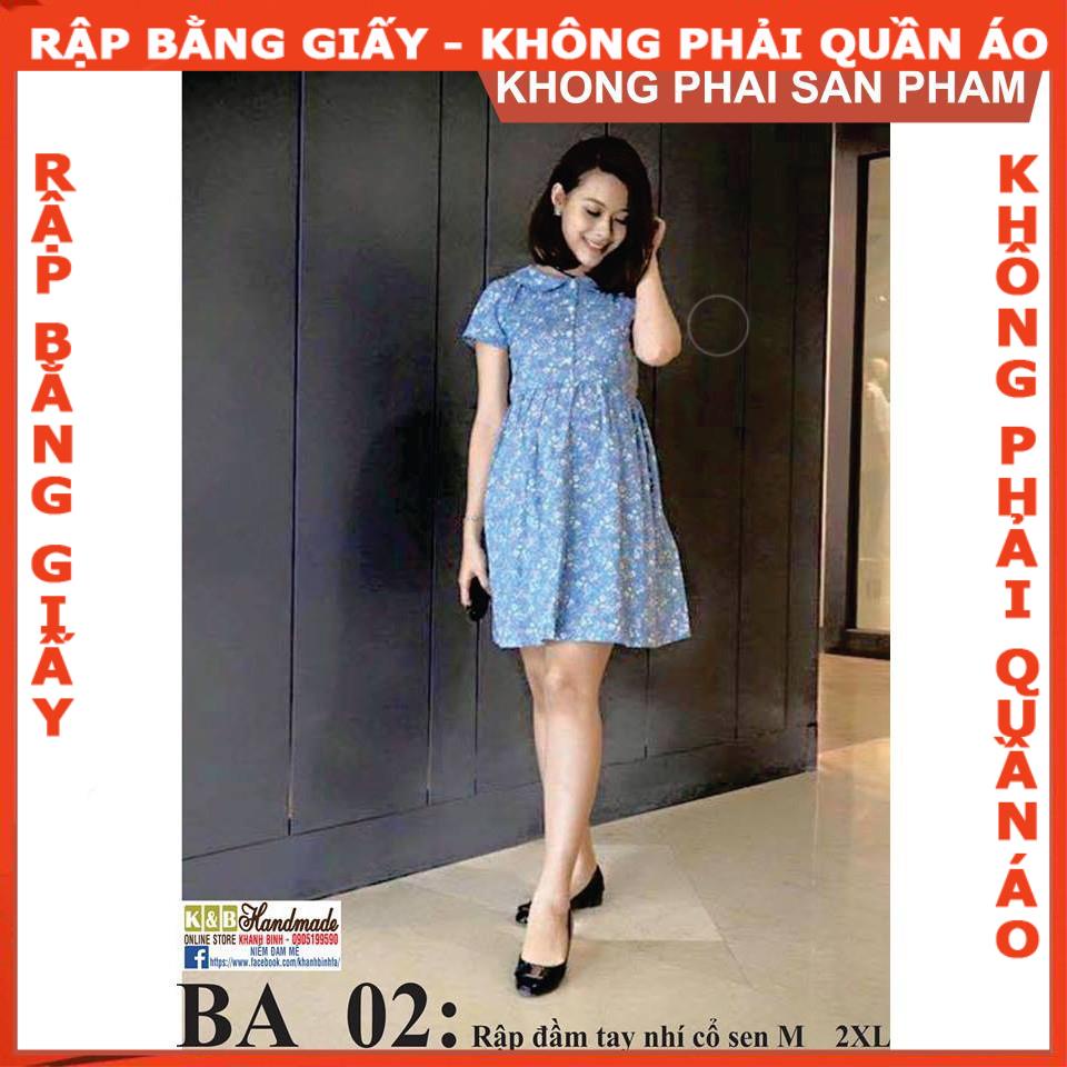 Rập giấy A0 mã BA02- Rập đầm bầu cổ sen