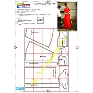 Rập đầm maxi - Rập giấy A0 mã 528 (BẢN VẼ)