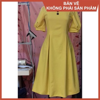 Rập giấy A0 mã 709 - đầm xếp ly