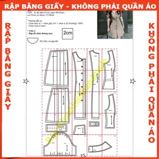 Rập giấy A0 mã 1429- đầm cổ sen (BẢN VẼ)