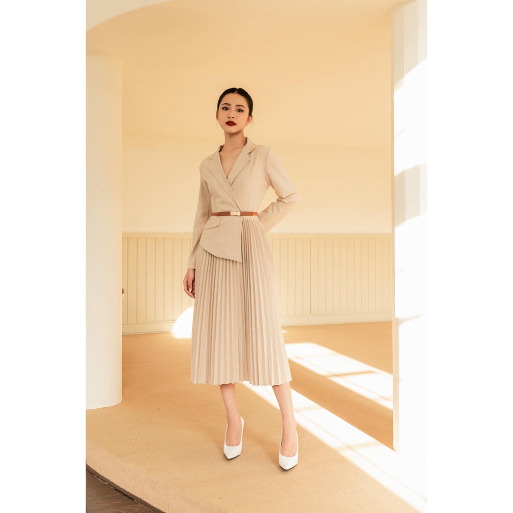 Rập giấy A0 mã 1495 - đầm xếp ly