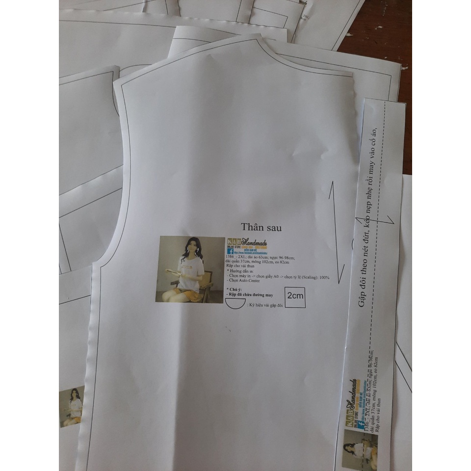 Rập giấy bộ thun mã 1386