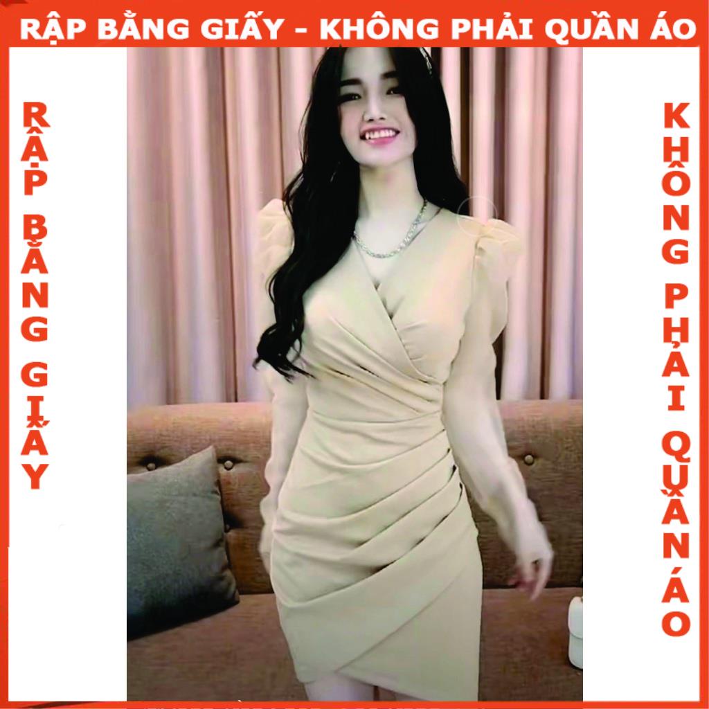 Rập giấy A0 mã 1445 - Đầm xếp ly tay dài (BẢN VẼ)