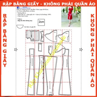 Rập giấy đầm 7 mảnh tay loe mã 1258 (BẢN VẼ)