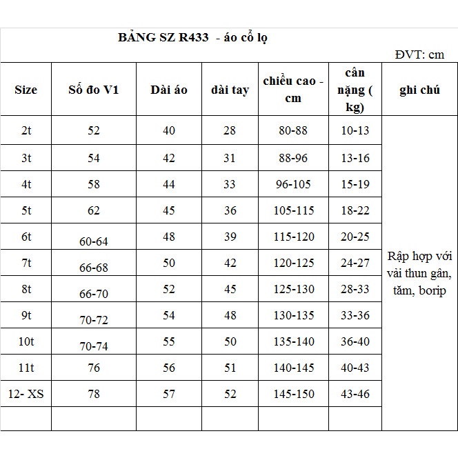 Rập giấy A0 mã R433- áo thun cổ lọ