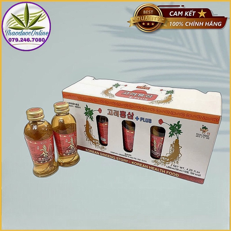 Hộp Nước Hồng Sâm Có Củ KGS Hàn Quốc (10 chai x 120ml)