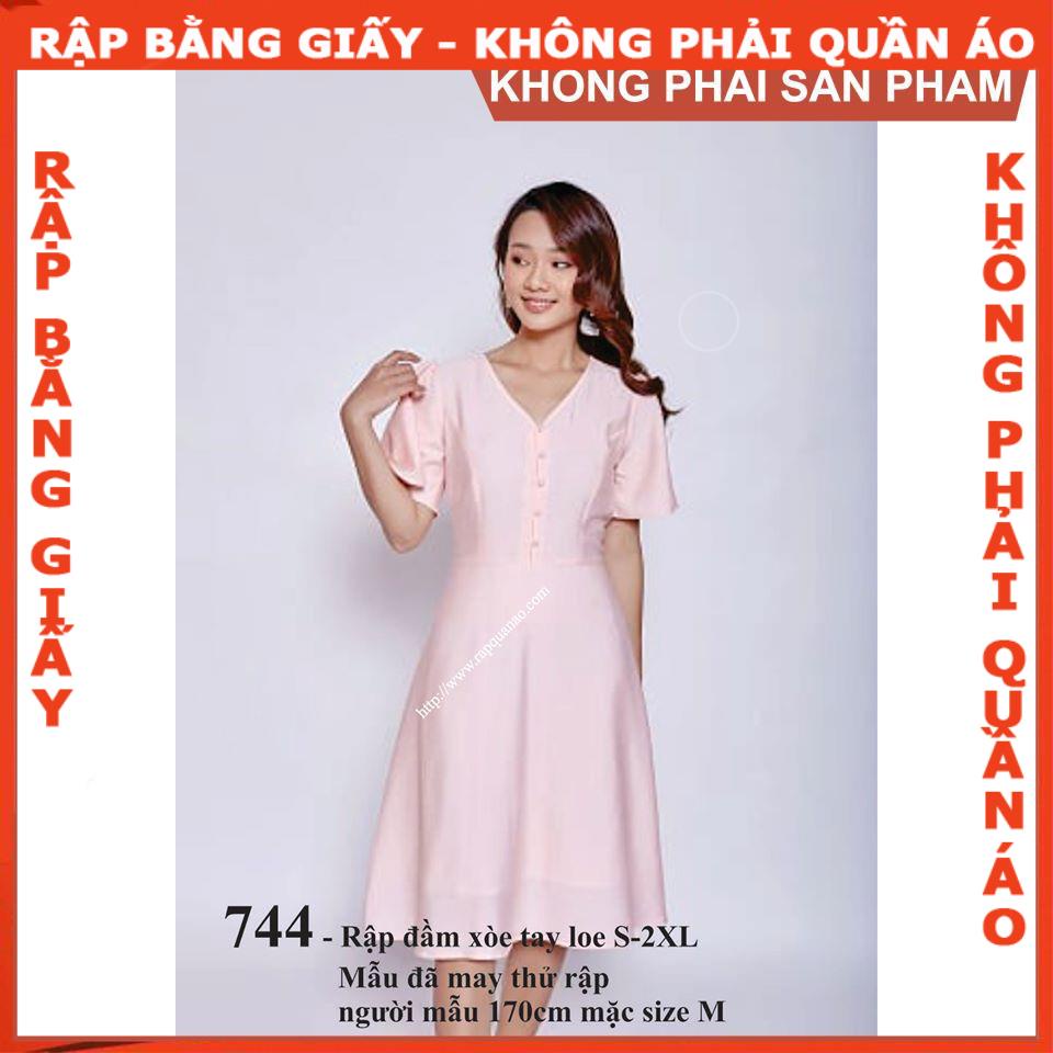 Rập giấy mã 744 - Rập đầm tay loe (BẢN VẼ)