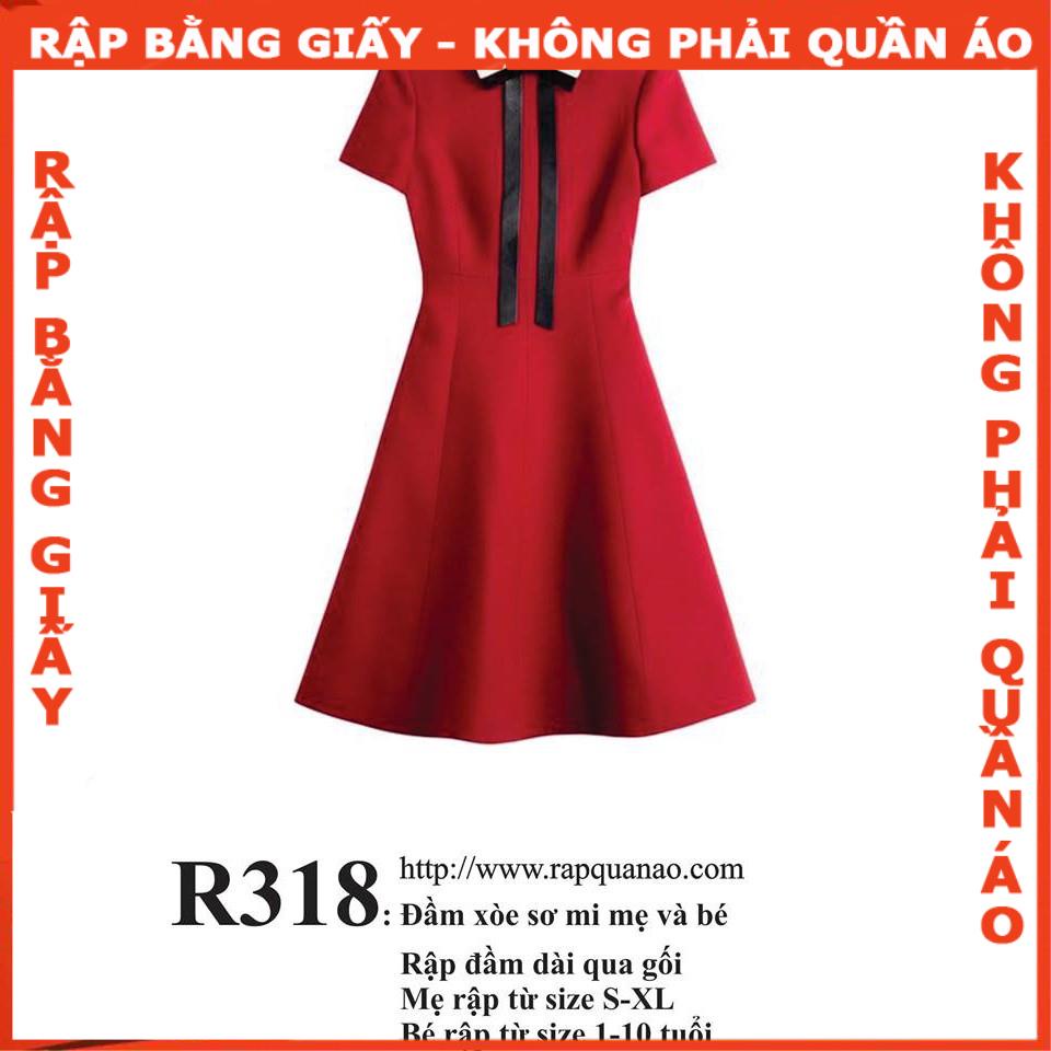Rập đầm sơ mi - Rập giấy mã R318 mẹ (BẢN VẼ)
