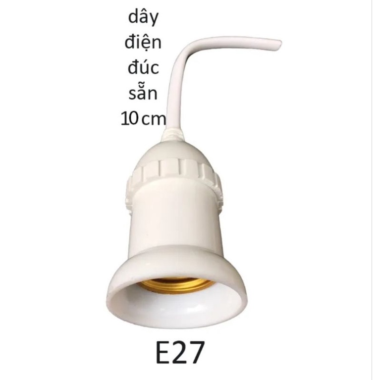 Đui Đèn E27 Đúc Kín Chống Nước Có Dây 10cm
