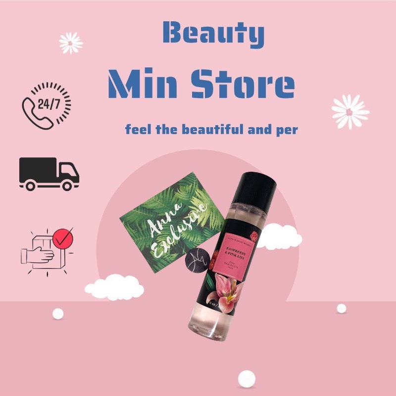 Xịt Thơm Toàn Thân Body Mist BBW - RASPBERRY & PINK LILY