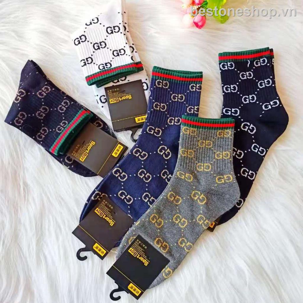 Vớ GUCCI Ống Trung Bình Thấm Hút Mồ Hôi Khử Mùi Và Khử Mùi Bốn Mùa Thuần Khiết Cot