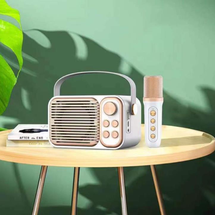Loa mini karaoke kèm mic YS-104 bluetooth Không dây,kèm 01 mic hát công suất 6W,Bass cực chuẩn,loa bluetooth hát karaoke