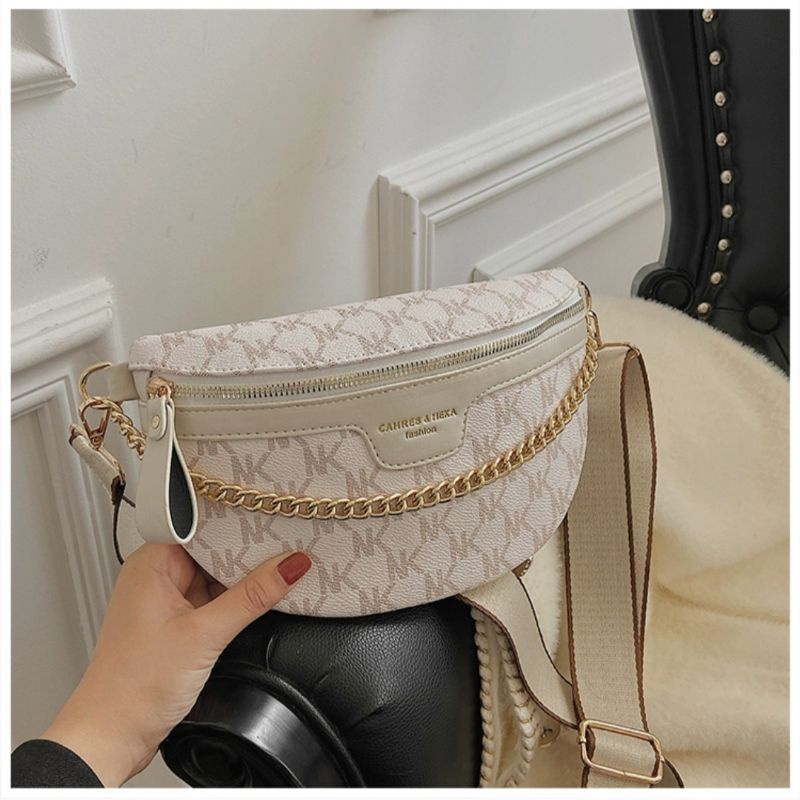 Túi đeo chéo, bao tử đeo ngực, đeo bụng da kèm dây xích trẻ trung cá tính hàng QC | BigBuy360 - bigbuy360.vn