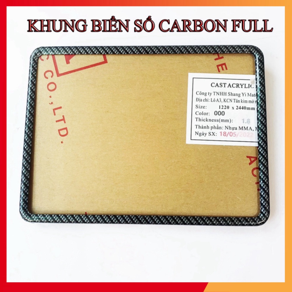 Khung Viền Biển Vân Carbon Bền Màu Cho Xe Máy Có Sẵn Mica Bảo Vệ Full bộ