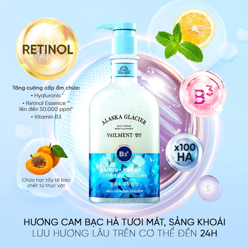 Sữa Tắm Hạt On: The Body Vellment Natural Spa Citrus mint scent 600g