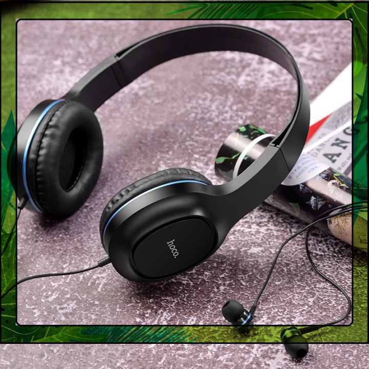 🌟  Bộ đôi tai nghe chụp tai và nhét tai có dây Hoco W24 Enlighten âm thanh cực hay Jack 3.5 - Hàng Chính Hãng (Giá Gốc