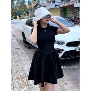 Váy Nữ Đen Thời Trang Triết Eo Vải Co Dãn, Đầm nữ Corset Siêu Tôn Dáng Chất Vải Umi( Sẵn ship luôn)