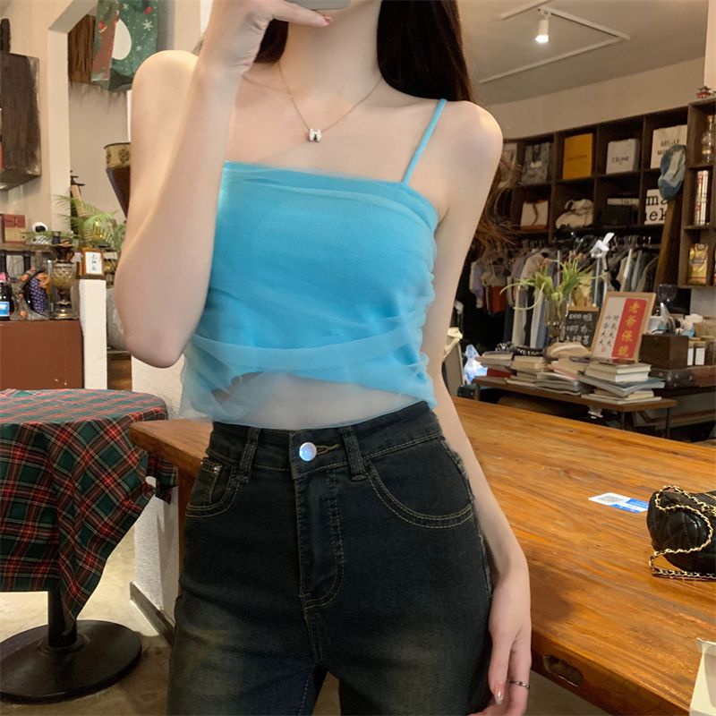 Áo hai dây JSC dáng ngắn phong cách ngọt ngào xinh xắn thời trang mùa hè cho nữ